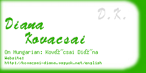 diana kovacsai business card